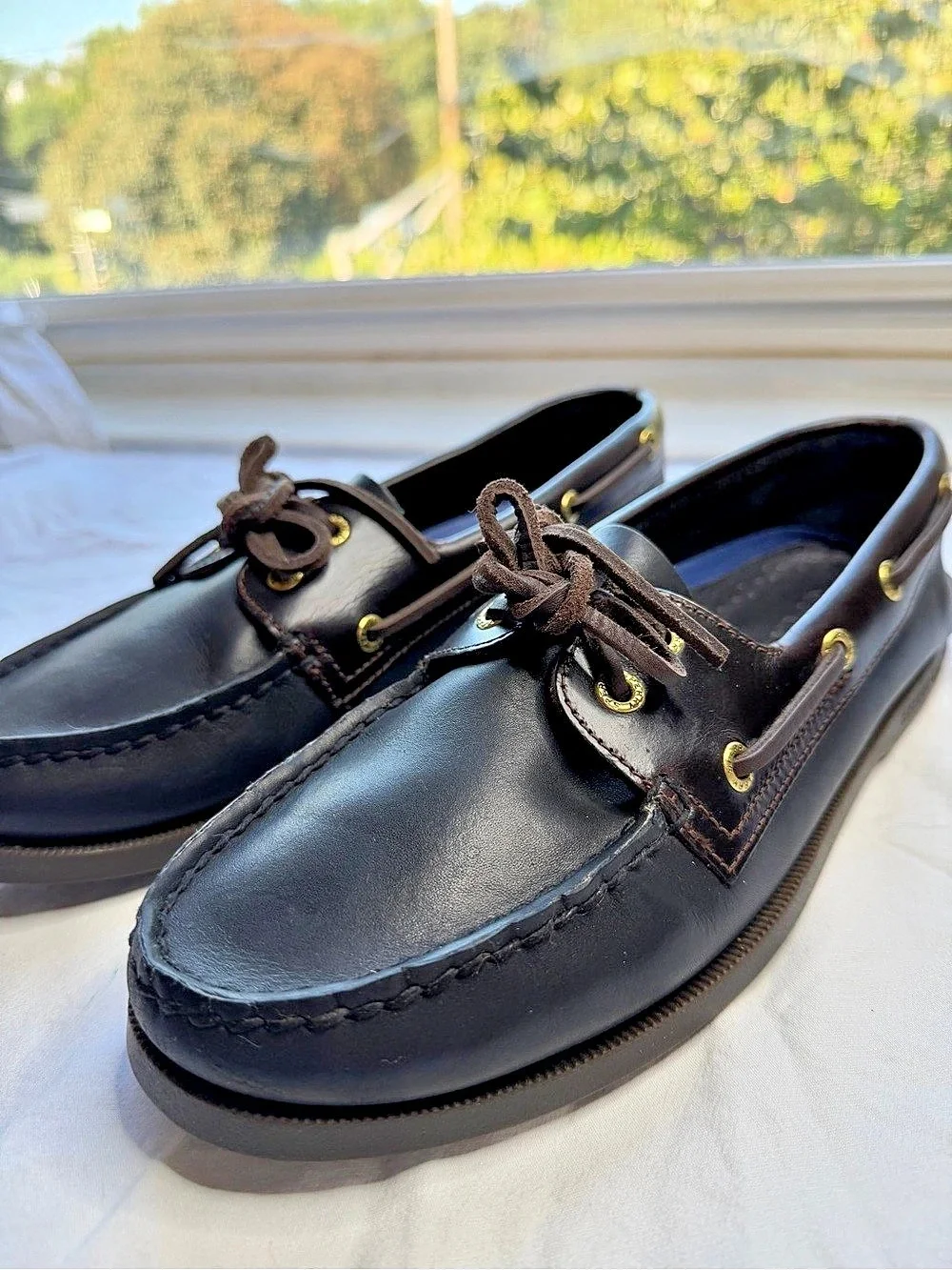 Sperry Men's Black and Brown Boat Shoes NEW US 8